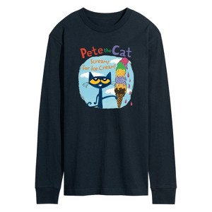 Men's - Pete the Cat - Screams For Ice Cream Long Sleeve Graphic T-Shirt - 1 of 4