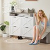 Vividwood Farmhouse Wooden Shoe Cabinet – Narrow Entryway Shoe Storage with 4 Flip Drawers & Organizer Shelves - 4 of 4