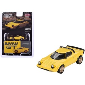 Lancia Stratos HF Stradale Giallo Fly Yellow Limited Edition to 1440 pieces Worldwide 1/64 Diecast Model Car by Mini GT - 1 of 4