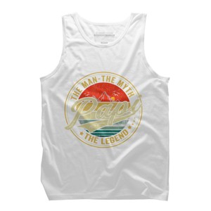 Men's Design By Humans Vintage Sunset Papi, The Man, Myth, Legend By COVI Tank Top - 1 of 2