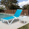 Kozyard Alan Adjustable Patio Chaise Lounge Chair with Table– Full Flat Reclining Aluminum Frame with Durable Resin Legs - 2 of 4
