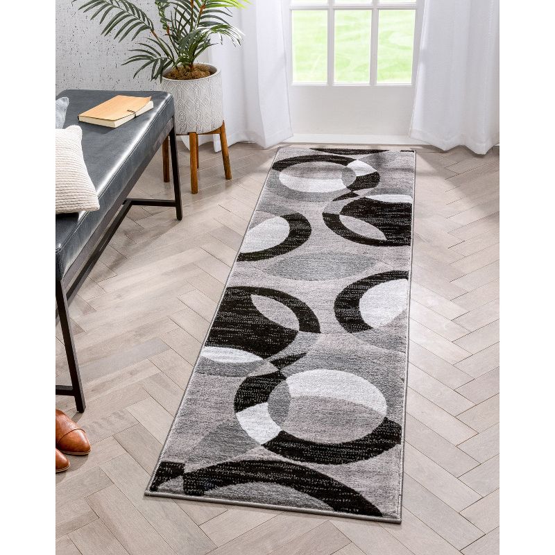 Well Woven Casual Modern Styling Shapes Circles Area Rug, 3 of 10