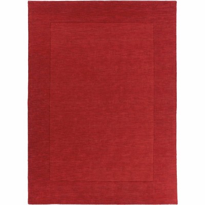 Hauteloom Bordered Solid Red Wool Rug