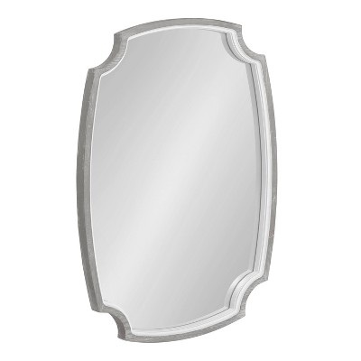 21" x 32" Orianne Scallop Wall Mirror White/Gray - Kate & Laurel All Things Decor