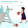Vynxaria 2-in-1 Deer-Shaped Kids Slide & Basketball Hoop - Foldable Playset for Ages 18 Months to 4 Years - 3 of 4