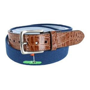 Greg Norman Men's Fabric Golf Belt with Croco Tabs - 1 of 4