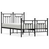 vidaXL Metal Bed Frame with Headboard and Footboard Black 53.1 in.x74.8 in. - 2 of 4