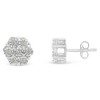 Haus of Brilliance Silver 1/4 Cttw Diamond Miracle-Set Floral Cluster Button Stud Earrings - 2 of 4