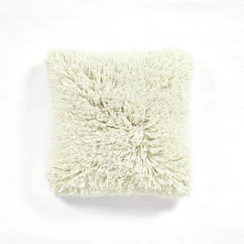 Shaggy white outlet pillow