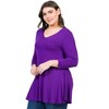 Plus Three Quarter Sleeve V Neck Tunic Top - 24seven Comfort Apparel™ - 2 of 4