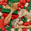 John Bead Craft Wood Beads Bag with 5m Elastic Nylon Cords Dark Green/Red/Natural 90g - 3 of 4