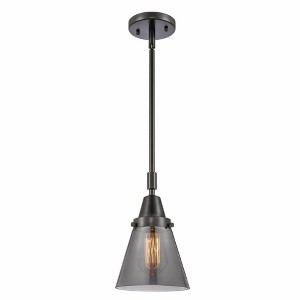 Cone - 1 Light Stem Hung Mini Pendant In Industrial Style-9.13 Inches Tall and 6 Inches Wide - 1 of 1