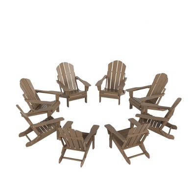 WestinTrends Malibu  HDPE Outdoor Folding Poly Adirondack Chair (Set of 8)