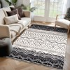 Lahome Machine Washable Moroccan Print Floor Mat-Boho Ultra Thin Soft Rug for Living Room, Bedroom, or Dorm - 4 of 4