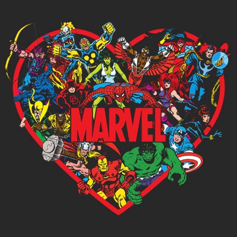 Women's Marvel Heroes Unite Heart T-Shirt, 2 of 5
