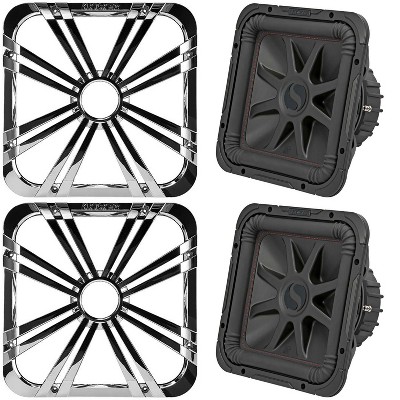 Kicker (2) 45L7R122 L7R 12-Inch (30cm) Subwoofer, Dual Voice Coil, 2-Ohm w/ Chrome LED Grill Bundle
