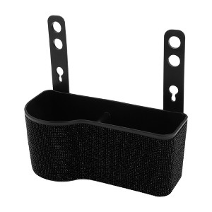 Unique Bargains Car Trash Can W/ Hook Hanging Front Rear Seats Rhinestone Trash Bin Black 1 Pc - 1 of 4