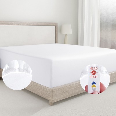 Queen Bright White Microfiber Percale Sheet Set