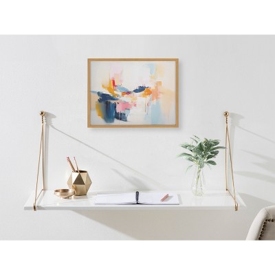 Elegant Coastal Beach Abstract Print in Gold Frame, 16 x 12