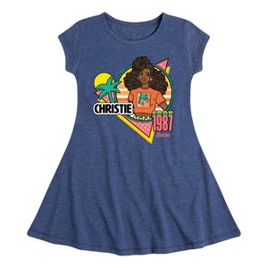 Girls' - Barbie - Christie Retro 1987 Fit & Flair Cap Sleeve Dress - 1 of 2