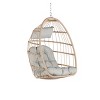 NicBex Outdoor Rattan Egg Chair,Hammock Chair with Stand,Handwoven Porch Swing Chair with Cushion,Outdoor Swing Chair for Garden&Backyard,Khaki - 2 of 4
