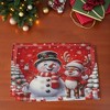 Unique Bargains Christmas Place Mats Flax Red White Green 11.8"x17.7" 2 Pcs - 2 of 4