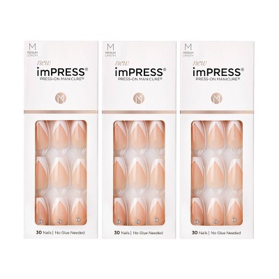 Kiss Impress Press-on Manicure Petite Fake Nails - Timeless Day - 3pk -  90ct : Target