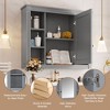 NicBex 35" x 28" Wall Mounted Bathroom Storage Cabinet,Medicine Cabinet with Mirror,Mirrored Bathroom Wall Cabinet with 6 Open Shelves - 4 of 4