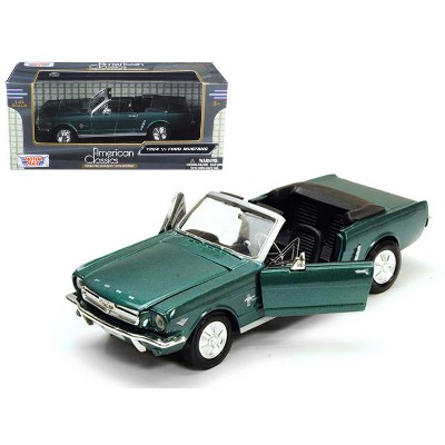 1964 1/2 Ford Mustang Convertible Green Metallic 1/24 Diecast Model Car by Motormax