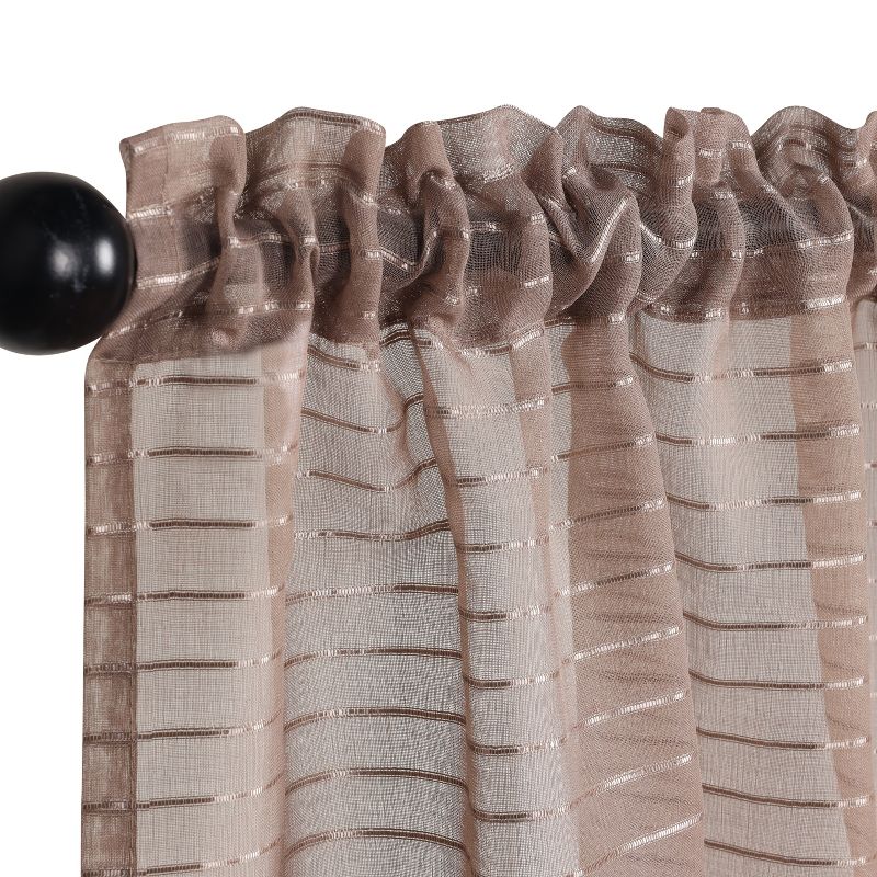 Bohemian Rustic Striped Light Filtering Sheer Curtains, Set of 2 by Blue Nile Mills, 2 of 7