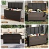 150 Gallon Large Deck Box, Built-In Handles Patio Storage Box for Storage With 2 Wheels & Metal Support Frame - 3 of 4