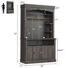 Coffee Bar Cabinet  72" Tall Buffet Cabinet with Storage Farmhouse Kitchen Sideboard Tall Coffee Hutch w/Microwave Stand/Wine Rack/Glass Shelf - 3 of 4