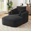 Oversized Corduroy Modern Chaise Lounge Chair Sofa Couch with No Assembly Required and Comfy for Living Room - 2 of 4