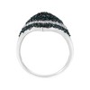 Silver 1 cttw White and Treated Blue Diamond Rhombus Cocktail Ring - 4 of 4