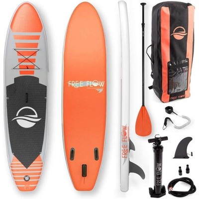 SereneLife Orange Inflatable Stand-Up Paddle Board with Accessories