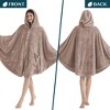PAVILIA Fluffy Angel Wrap Hooded Blanket for Women Adult, Wearable Cozy Wrap Throw Faux Shearling Shawl Cape - 4 of 4