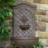 Sunnydaze 31"H Electric Polystone Rosette Leaf Outdoor Wall-Mount Water Fountain, Iron Finish - image 2 of 4