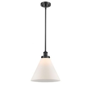 Cone - 1 Light Stem Hung Mini Pendant In Industrial Style-10 Inches Tall and 12 Inches Wide - 1 of 1