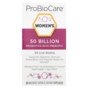 ProBioCare Women's Probiotics With Prebiotic, 50 Billion, 60 Vegetable Capsules - 1 of 3