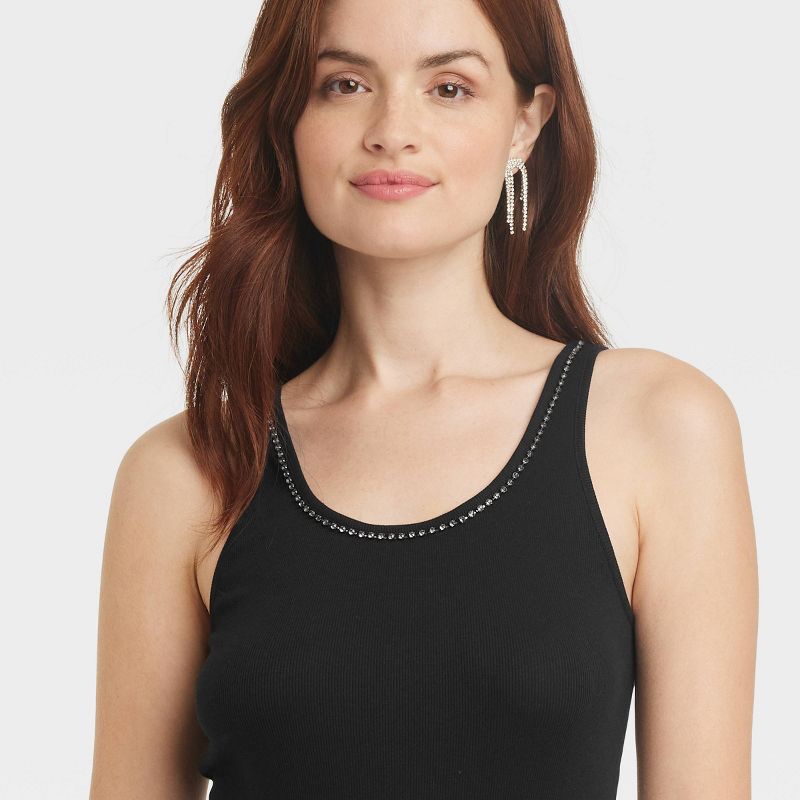 Women's Jeweled Neckline Tank Top - A New Day&#8482;, 5 of 6