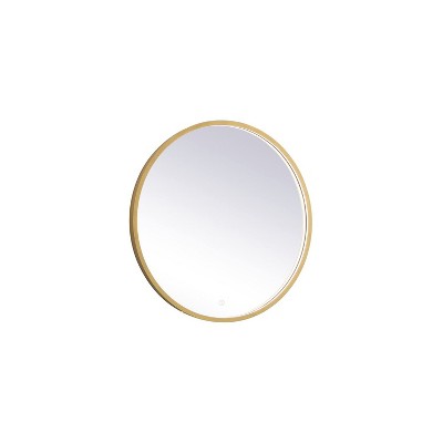 Elegant Lighting Pier 28 inch LED Mirror with Adjustable Color Temperature 3000K/4200K/6400K in Brass