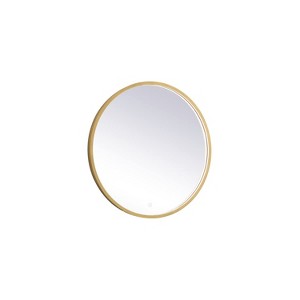 Elegant Lighting Pier 28 inch LED Mirror with Adjustable Color Temperature 3000K/4200K/6400K in Brass - 1 of 4