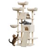 Large Cat Tree for Big Cats, Multi-Level Cat Tower for Indoor Cats, Scratching Post,Condo,Platforms,Cat Tunnel,Hammock,Feeding Station,Pet Play House - 3 of 4