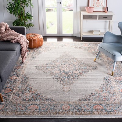 Elysian Gray Synthetic 9' x 12' Hand-Knotted Area Rug
