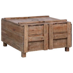 vidaXL Coffee Table 25.6 in.x25.6 in.x15 in. Solid Reclaimed Wood - 1 of 4