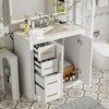Dronkon Bathroom Vanity with Ceramic Sink, Solid Wood Frame Storage Cabinet with 3 Soft-Closing Drawers - 4 of 4
