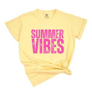 Simply Sage Market Summer Vibes Block Distressed Garment Dyed Tee - 1 of 4