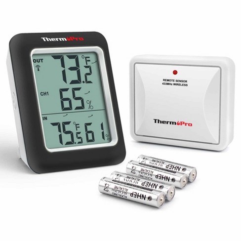 ThermoPro Digital Hygrometer Indoor Outdoor Thermometer Wireless Temperature and Humidity Gauge Monitor