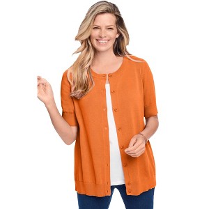 Woman Within Perfect Elbow-Length Sleeve Cardigan - 1 of 4