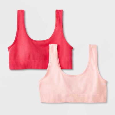 Girls' 2pk Seamless Scoop Bra - Art Class™ Pink L : Target